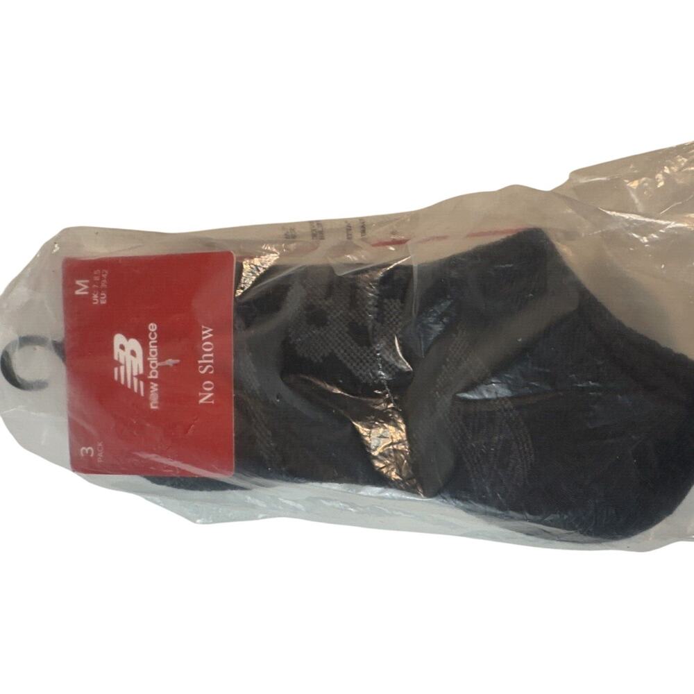 New Balance No Show Size M 8-10 3 Pack‎ Black Unisex NWT